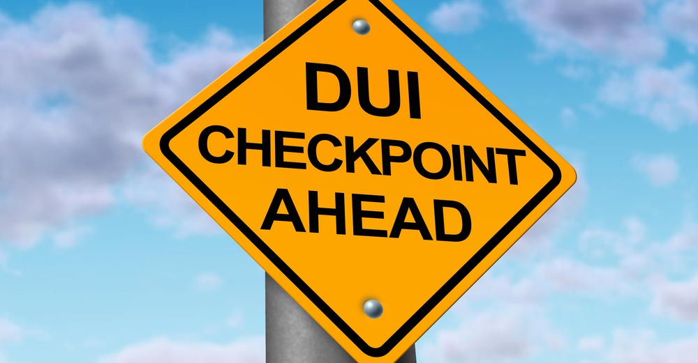 DUI checkpoint road sign